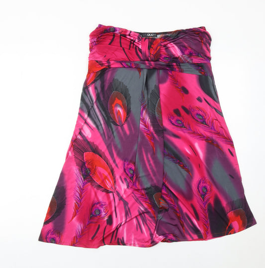 Quiz Women’s Pink Strapless Satin Knee Length Dress Size 16
