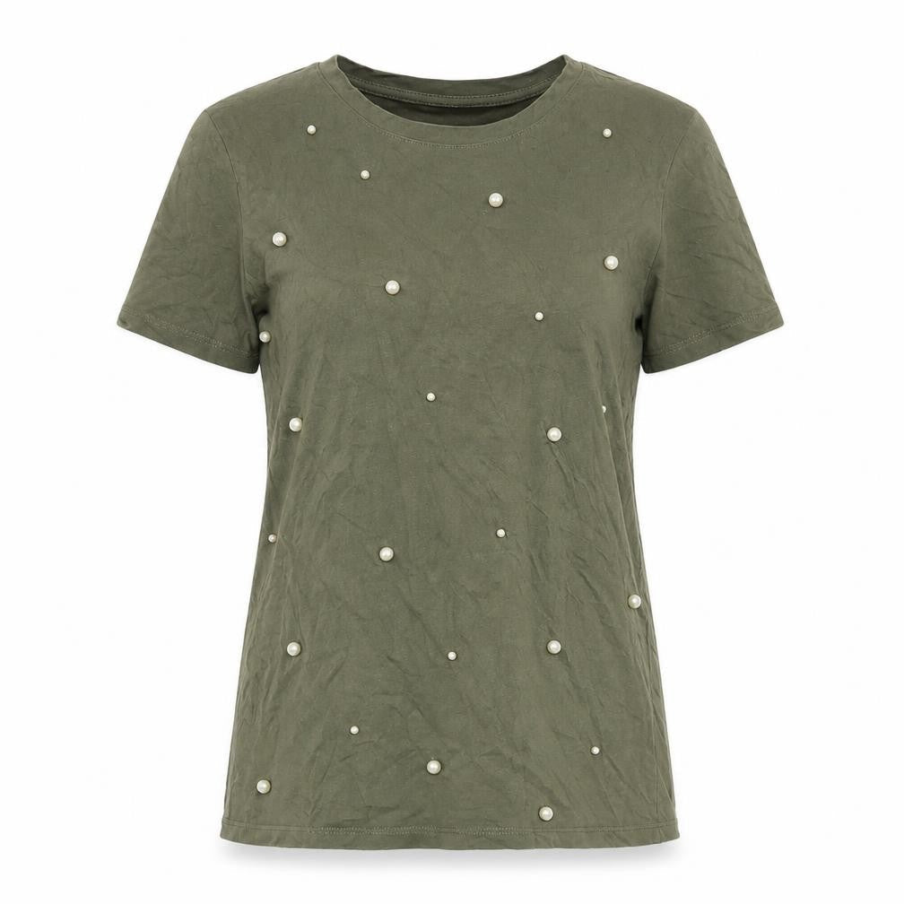 Womens UK Size 10 New Look Green Basic T-Shirt