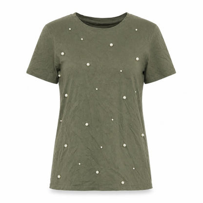 Womens UK Size 10 New Look Green Basic T-Shirt