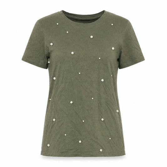 Womens UK Size 10 New Look Green Basic T-Shirt