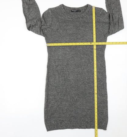 Brave Soul Women’s Grey Jumper Dress Size S Long Sleeve Knit
