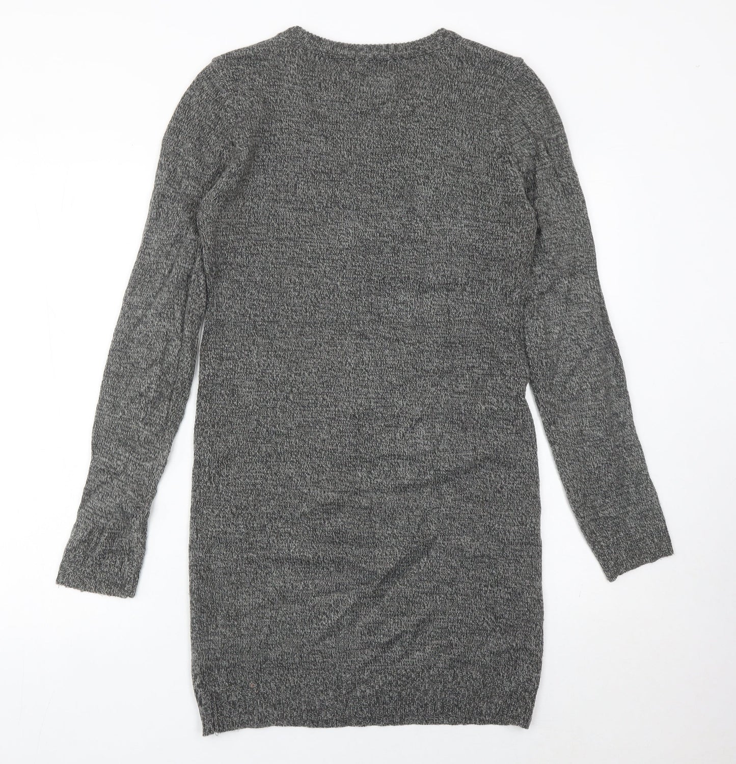 Brave Soul Women’s Grey Jumper Dress Size S Long Sleeve Knit