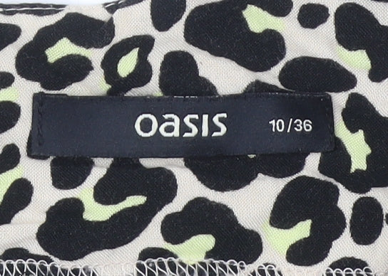 Oasis Womens Multicoloured Leopard Print A-Line Short Dress Size 10
