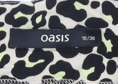 Oasis Womens Multicoloured Leopard Print A-Line Short Dress Size 10