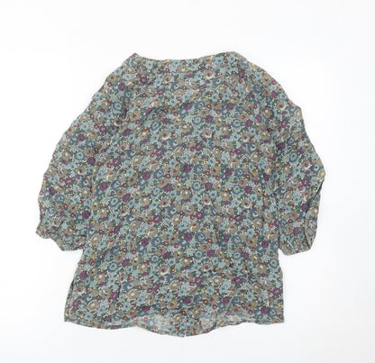 East Womens Multicoloured Floral Viscose Tunic Blouse Size 8