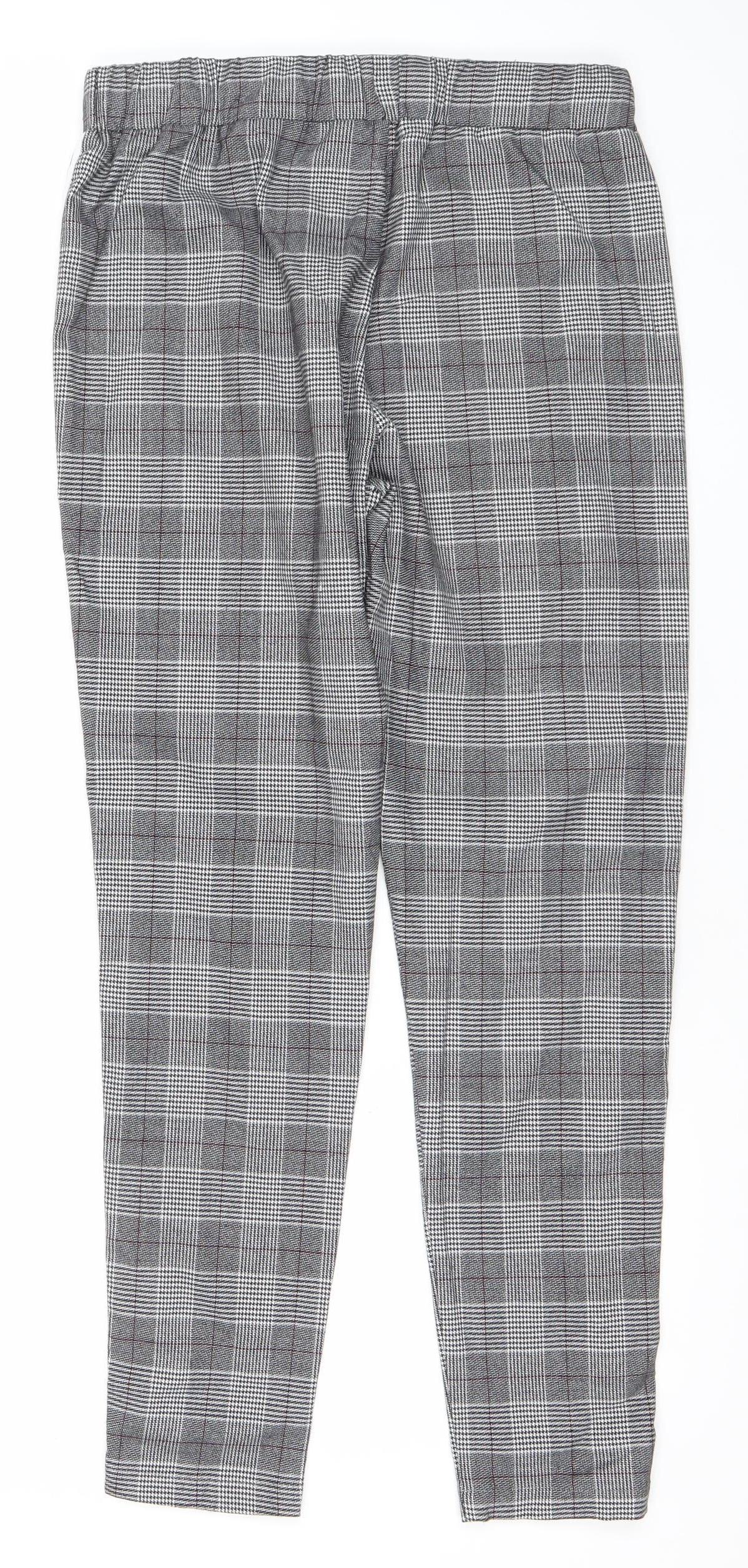 Mauvais Mens Grey Check Slim Jogger Trousers Size 30 Slim Fit