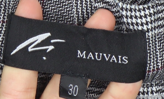 Mauvais Mens Grey Check Slim Jogger Trousers Size 30 Slim Fit