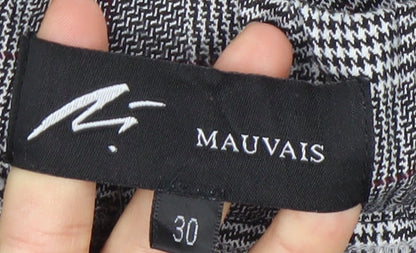 Mauvais Mens Grey Check Slim Jogger Trousers Size 30 Slim Fit