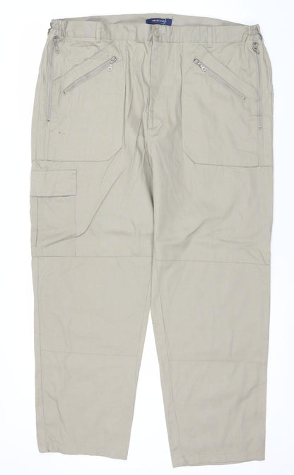 Headland Casuals Men’s Beige Cargo Trousers 42S Cotton Blend