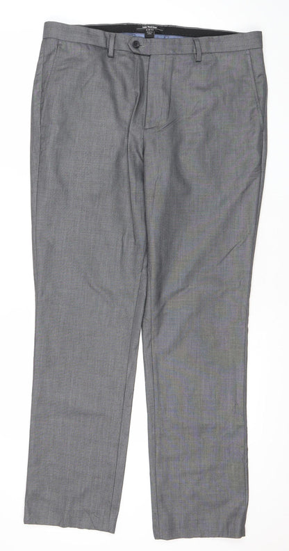 Mens UK Size 36R Cedar Wood State Regular Fit Dress Pants Grey Trousers