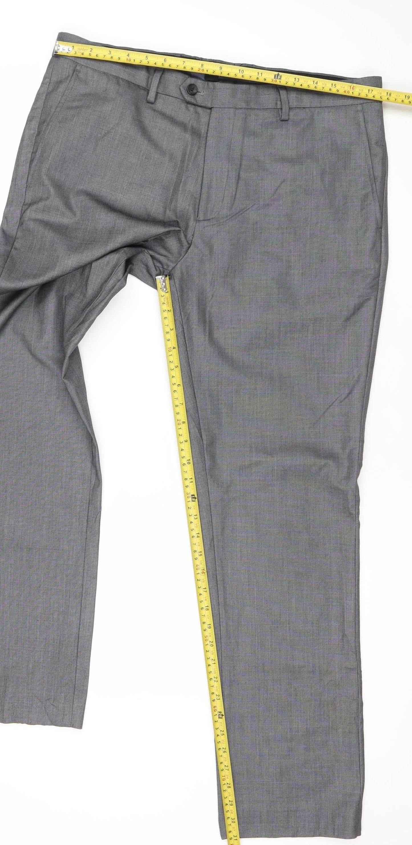 Mens UK Size 36R Cedar Wood State Regular Fit Dress Pants Grey Trousers