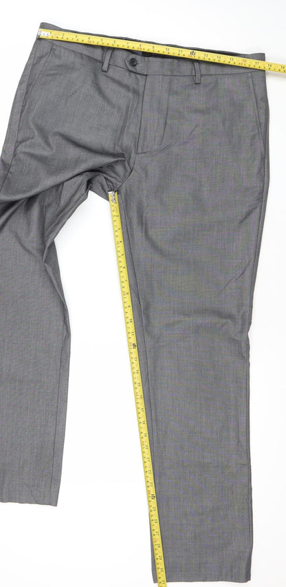 Mens UK Size 36R Cedar Wood State Regular Fit Dress Pants Grey Trousers
