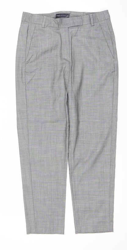 Womens UK Size 8 Marks and Spencer Regular Fit Dress Pants Grey Trousers