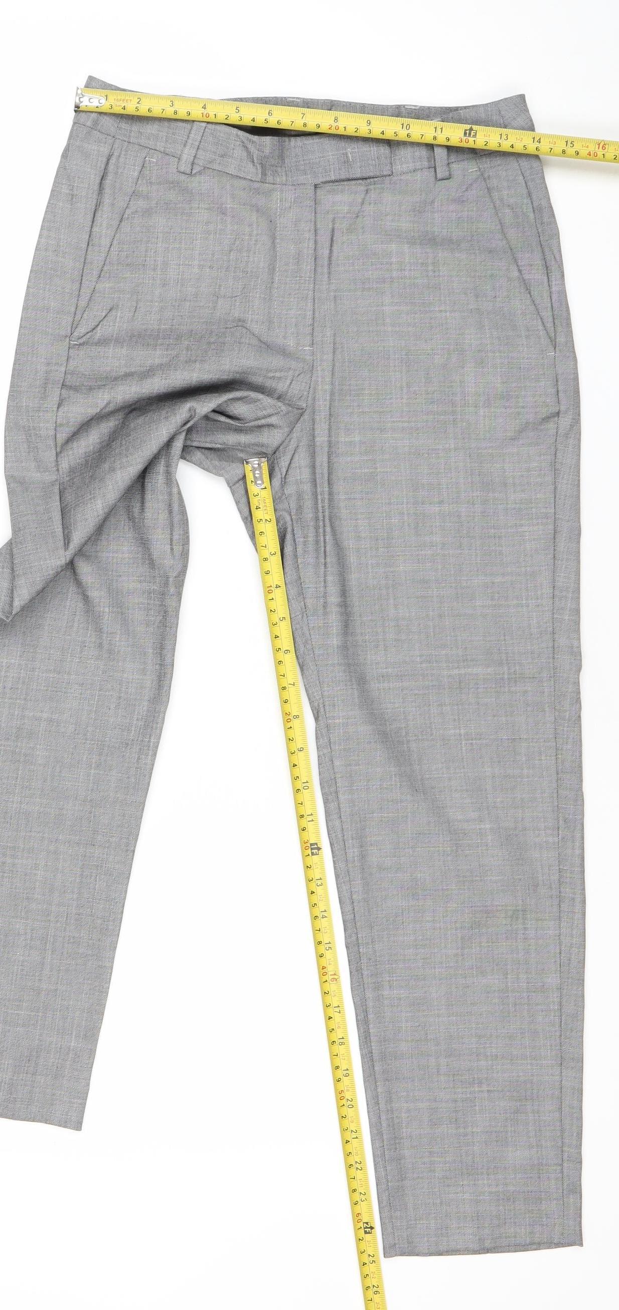 Womens UK Size 8 Marks and Spencer Regular Fit Dress Pants Grey Trousers