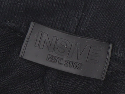 INSIVE Men’s Black Cotton Joggers Size M Tapered Activewear Trousers