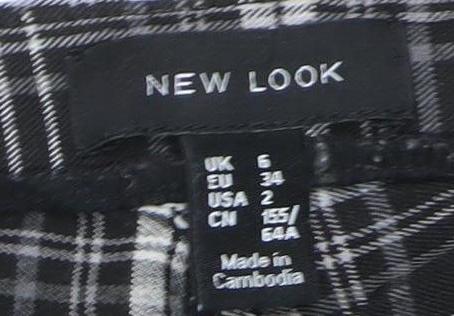 New Look Womens Black Plaid Slim Fit Skinny Trousers UK 6