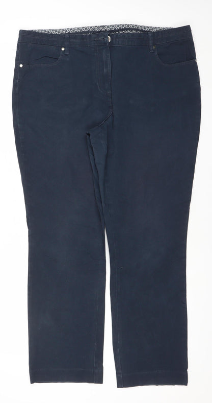 Maine Womens Blue Size 16 Straight Leg Stretch Jeans