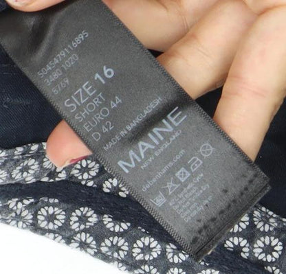 Maine Womens Blue Size 16 Straight Leg Stretch Jeans