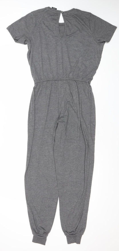 George Women Grey Mickey Mouse Disney Jumpsuit Size S Short Sleeve