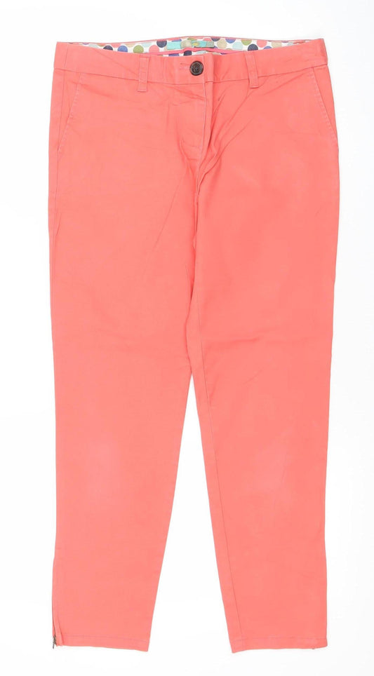 Boden Womens Pink Slim Fit Straight Jeans Cotton Elastane Size Regular