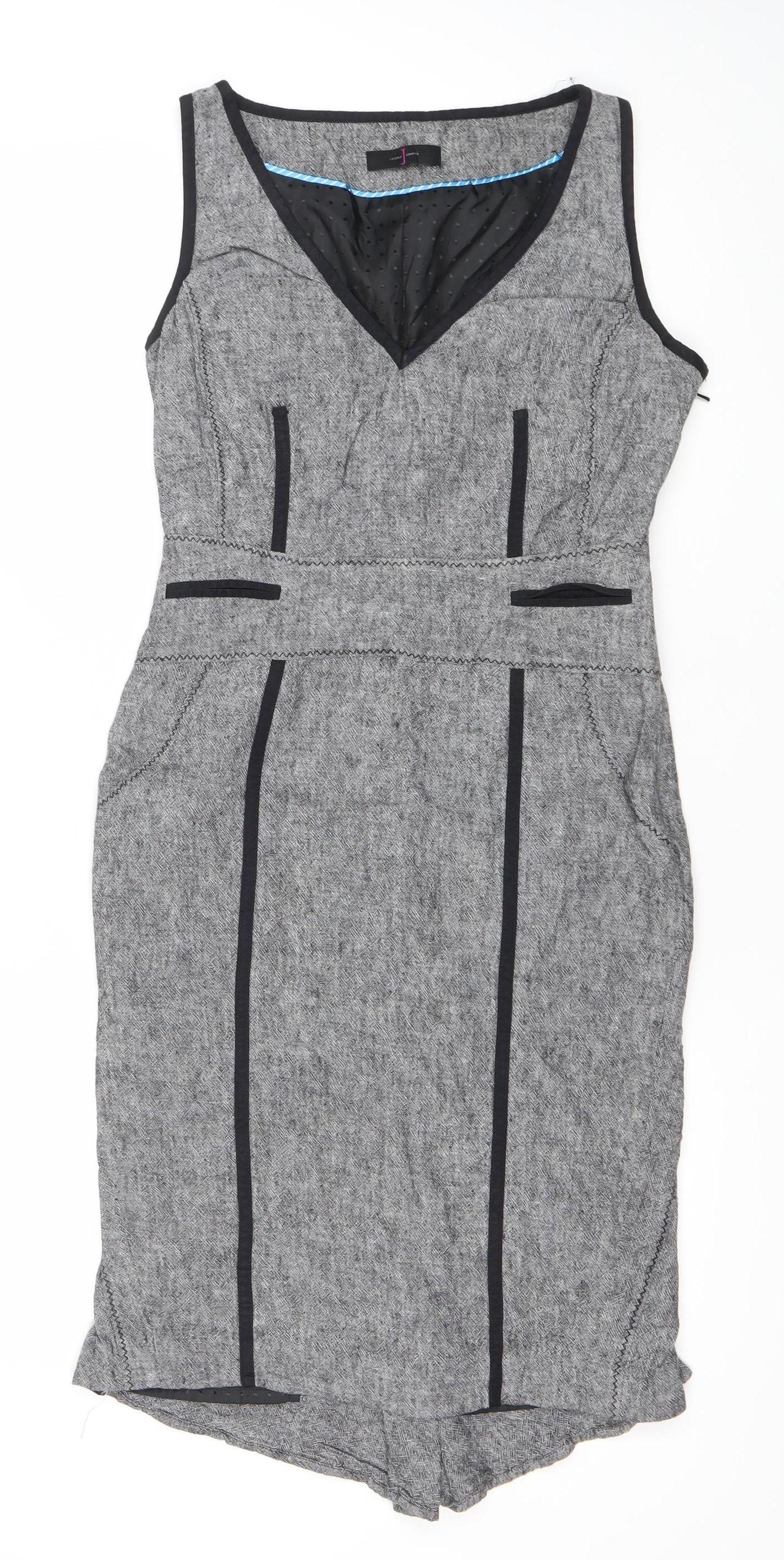 Debenhams Women’s Grey Sheath Work Dress Size 10 Sleeveless