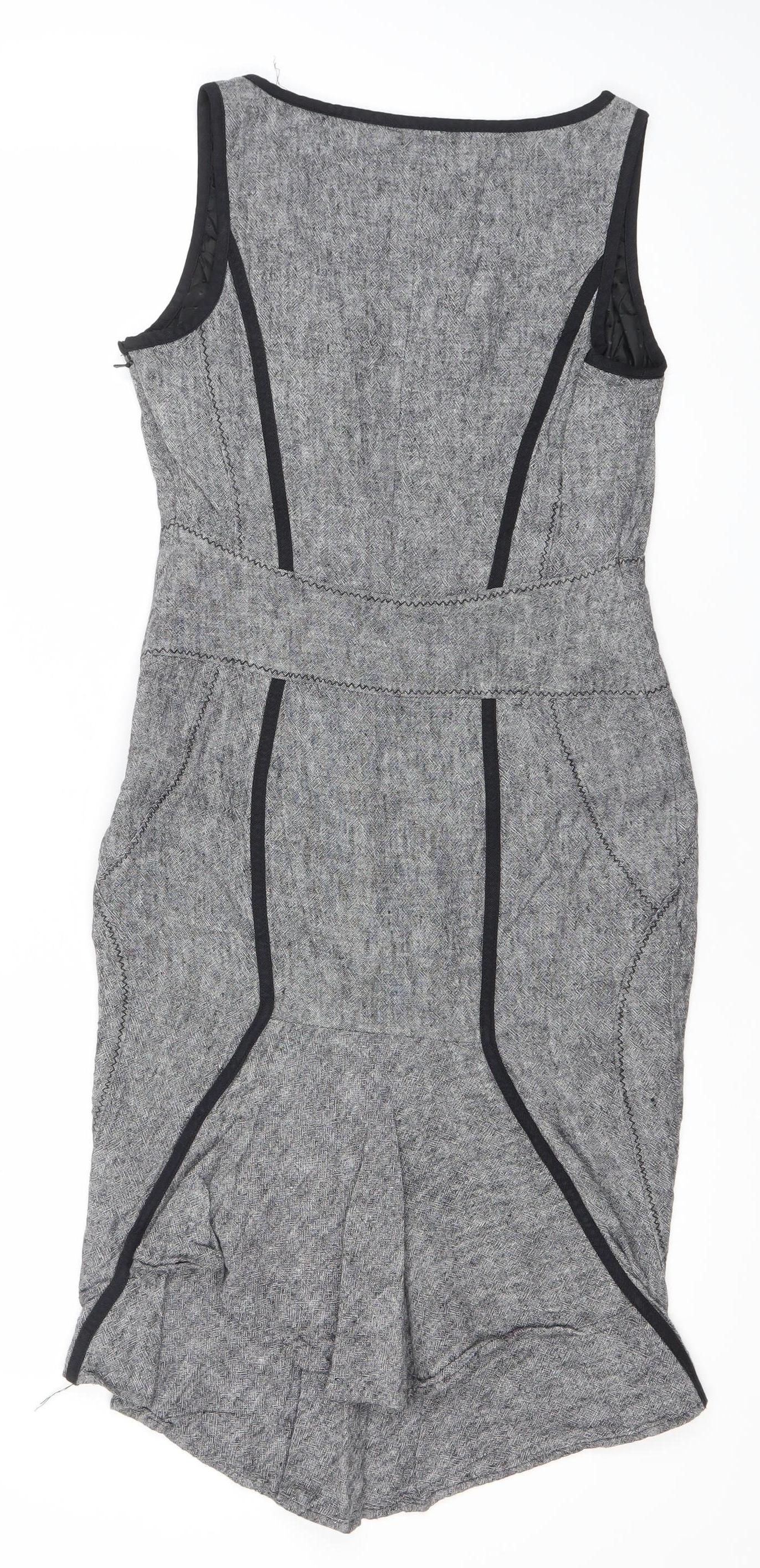 Debenhams Women’s Grey Sheath Work Dress Size 10 Sleeveless