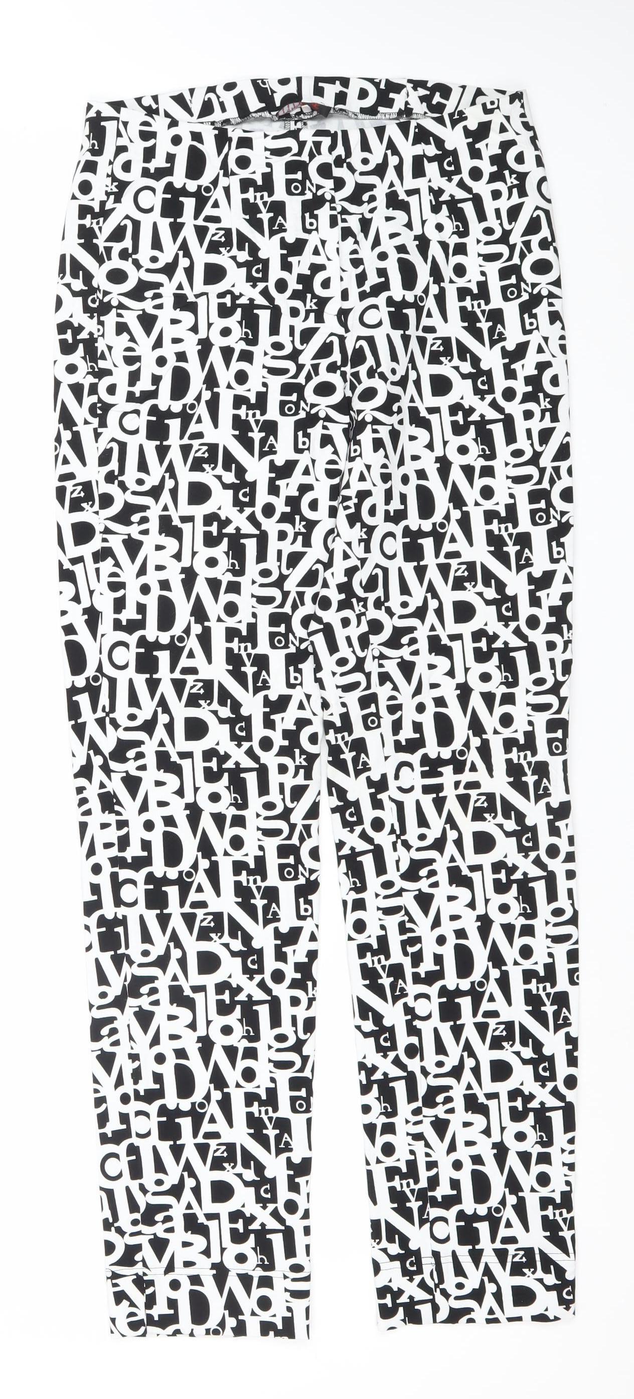 That's Me Womens Black White Geometric Leggings Size 10 Slim Fit