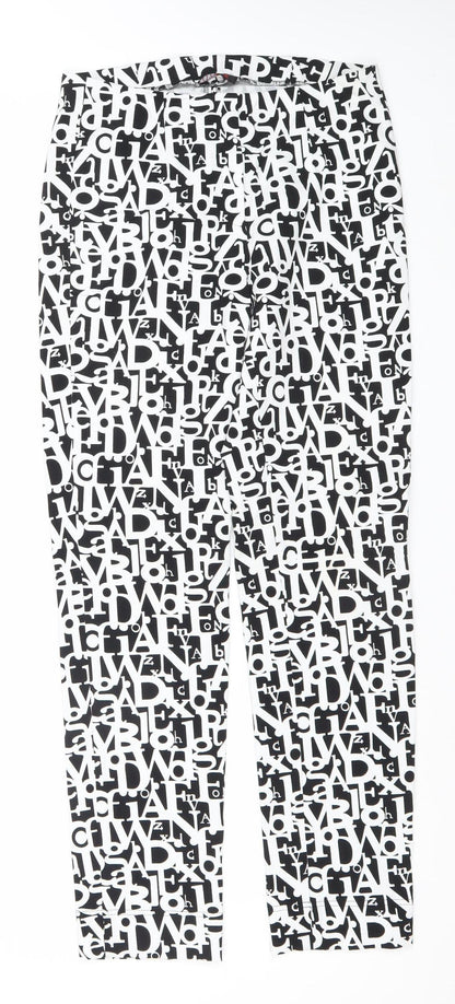 That's Me Womens Black White Geometric Leggings Size 10 Slim Fit
