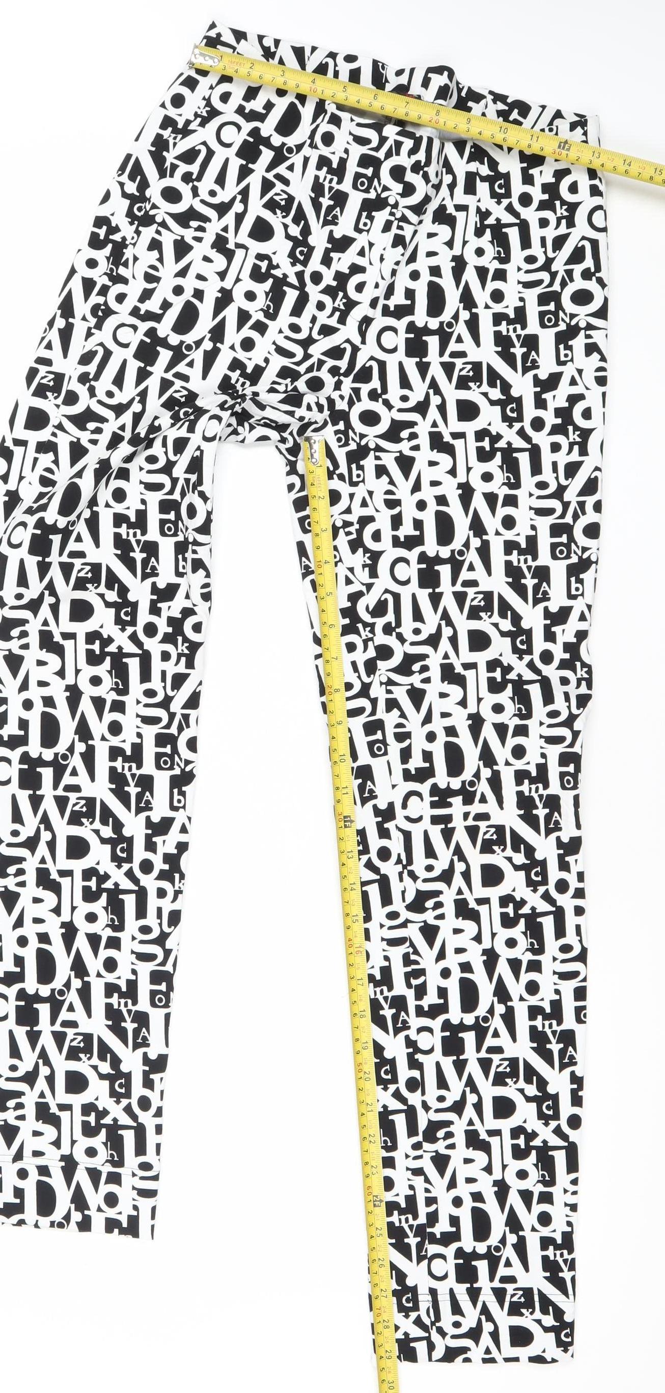 That's Me Womens Black White Geometric Leggings Size 10 Slim Fit