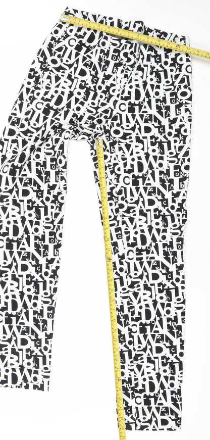 That's Me Womens Black White Geometric Leggings Size 10 Slim Fit