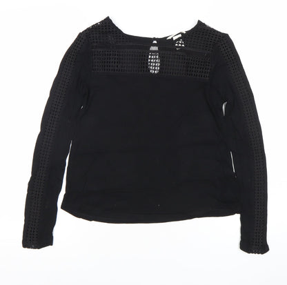 Womens UK Size XS H&M Black Tunic Blouse