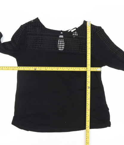 Womens UK Size XS H&M Black Tunic Blouse
