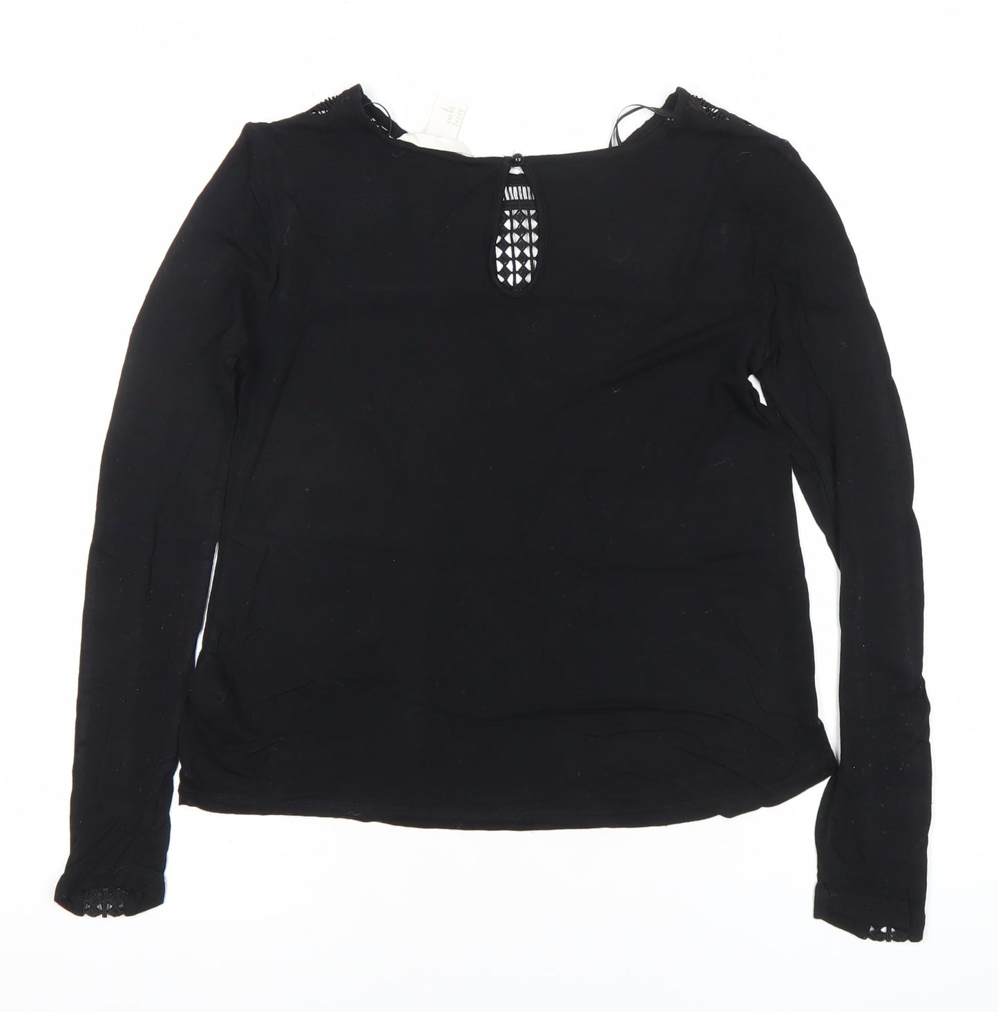 Womens UK Size XS H&M Black Tunic Blouse