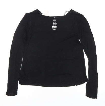Womens UK Size XS H&M Black Tunic Blouse