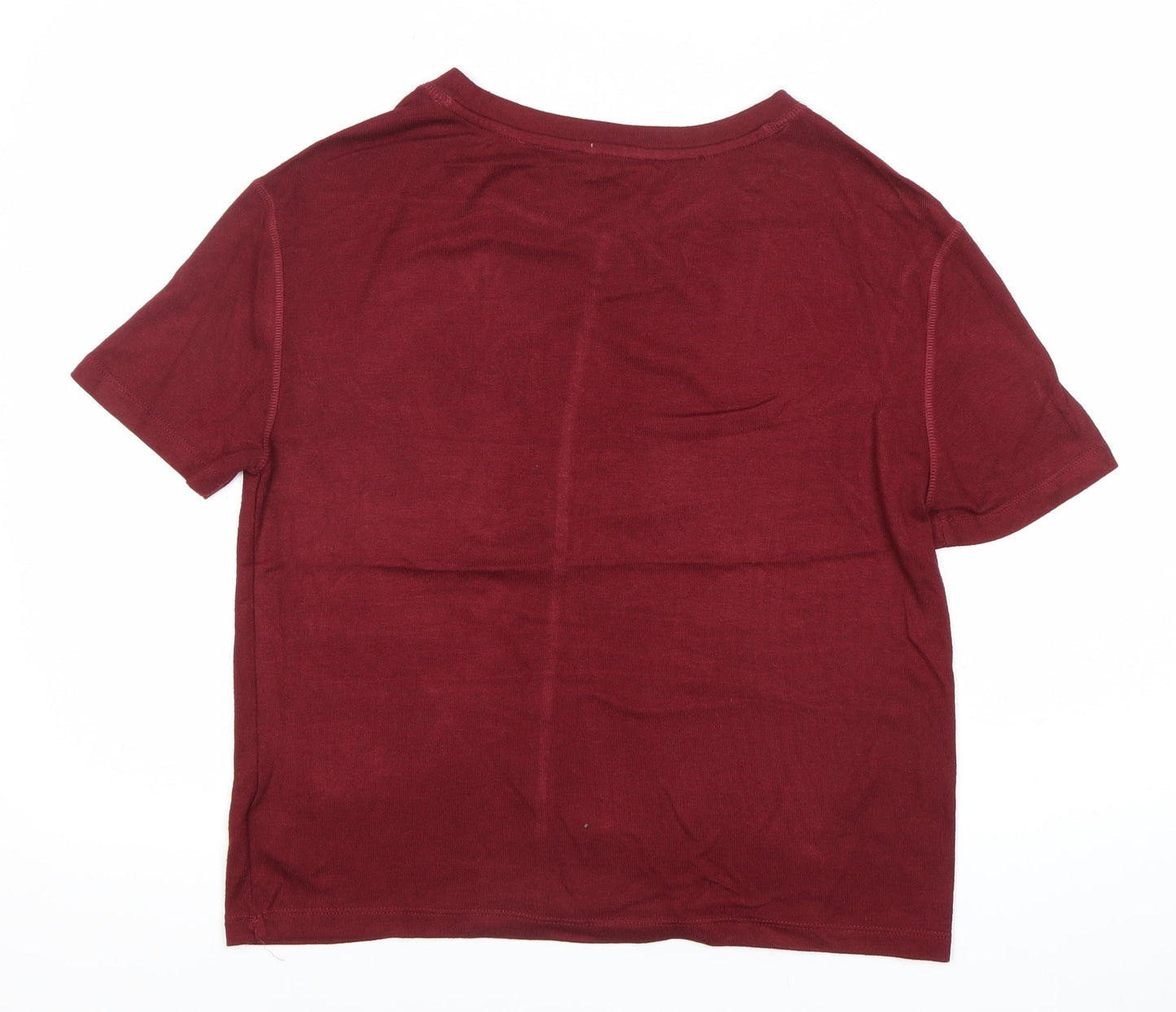Womens UK Size S Marks and Spencer Red Basic T-Shirt