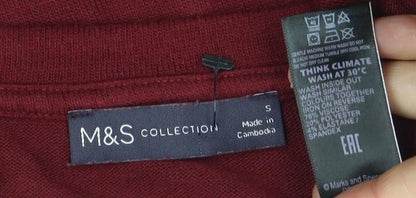 Womens UK Size S Marks and Spencer Red Basic T-Shirt