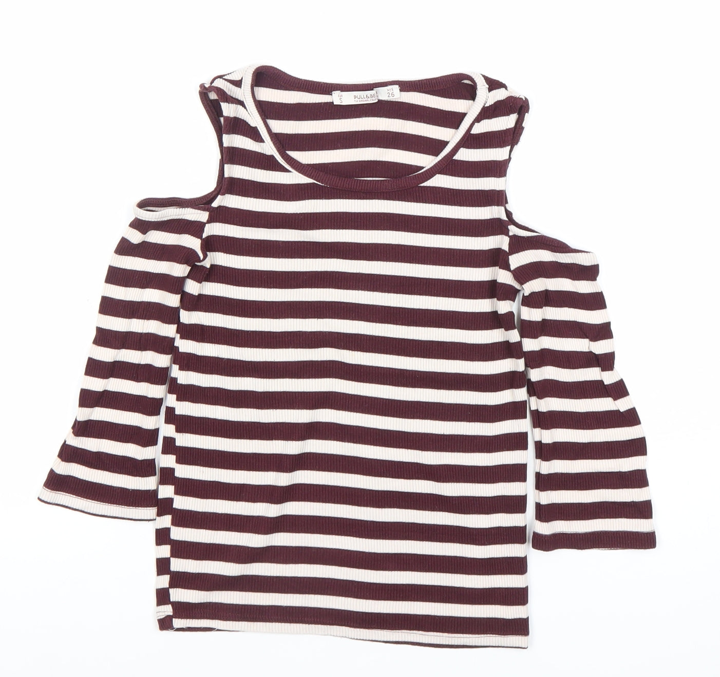 Womens UK Size 8 Pull&Bear Brown Basic T-Shirt