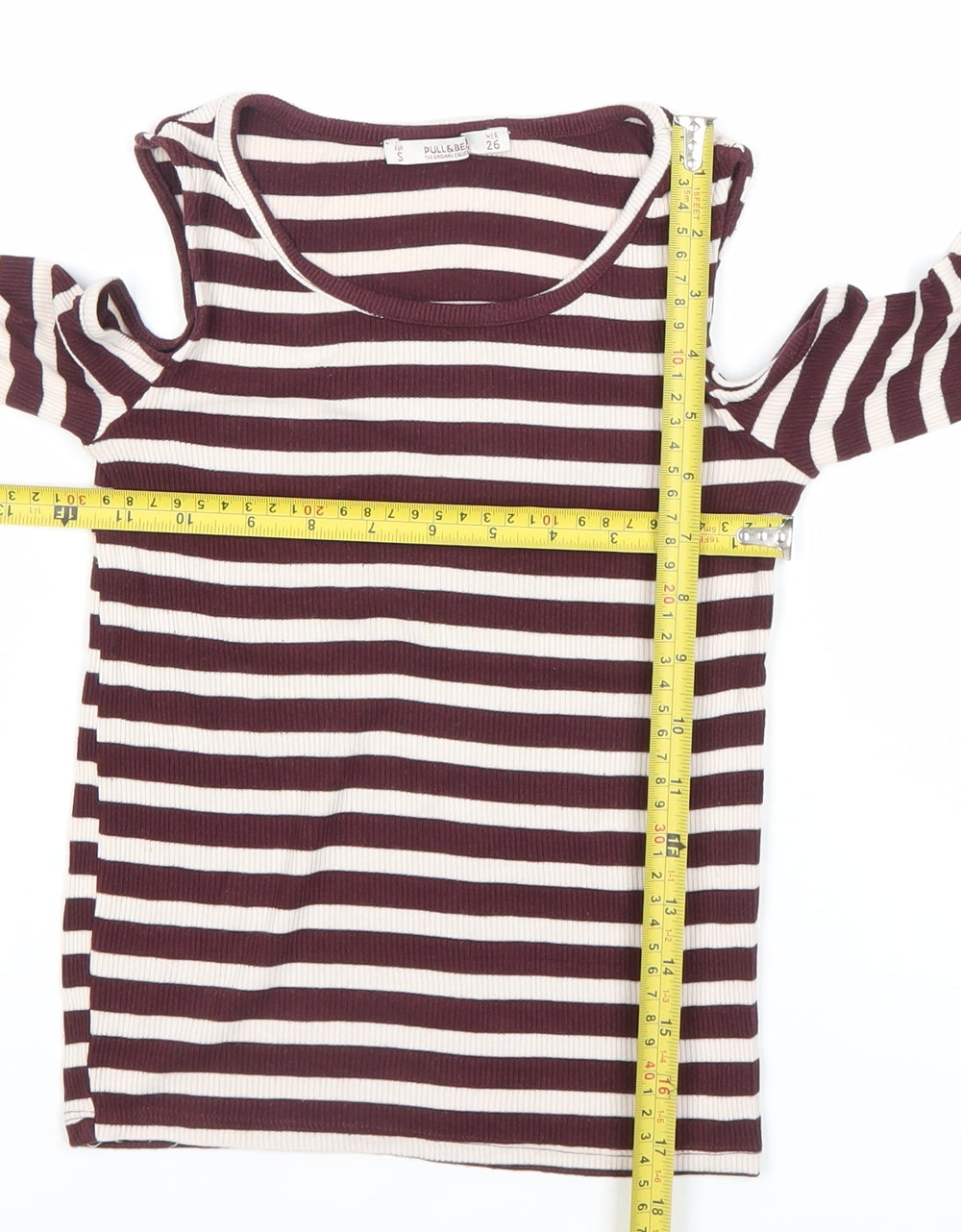 Womens UK Size 8 Pull&Bear Brown Basic T-Shirt
