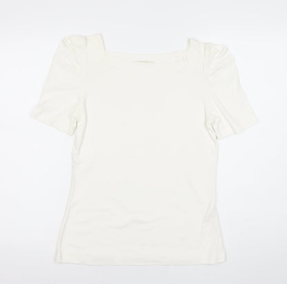 Womens UK Size 12 Oasis Ivory Basic Blouse