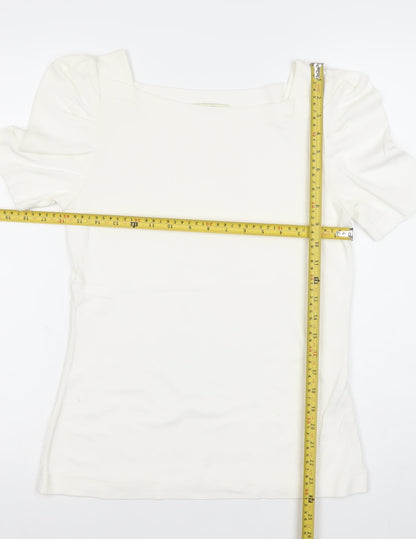 Womens UK Size 12 Oasis Ivory Basic Blouse