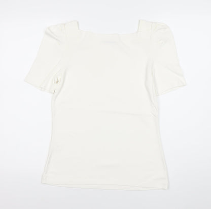 Womens UK Size 12 Oasis Ivory Basic Blouse