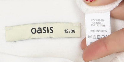 Womens UK Size 12 Oasis Ivory Basic Blouse