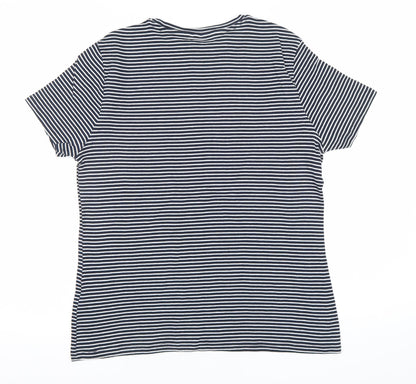 John Lewis Women’s Blue Striped Cotton Jersey T-Shirt Size 14