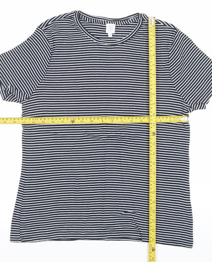 John Lewis Women’s Blue Striped Cotton Jersey T-Shirt Size 14