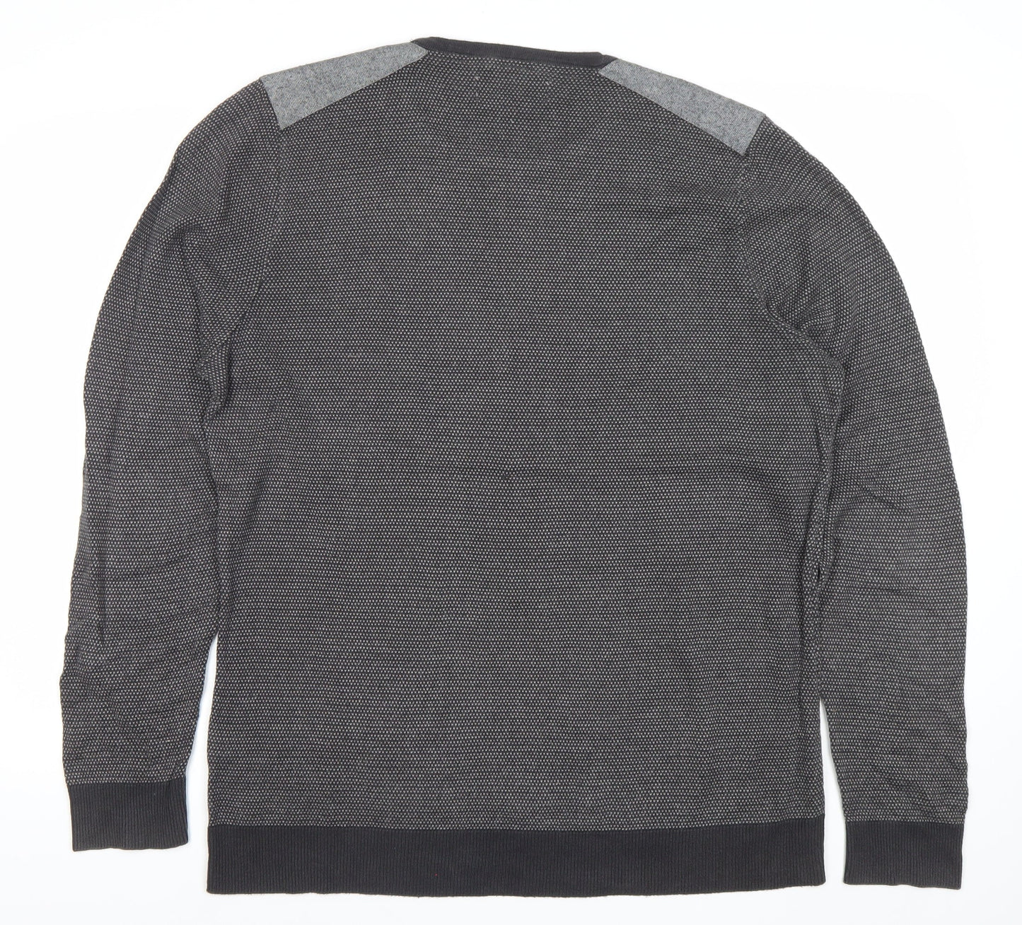 River Island Men’s Grey Cotton Crew Neck Pullover Jumper Size L