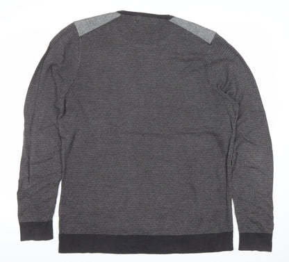 River Island Men’s Grey Cotton Crew Neck Pullover Jumper Size L