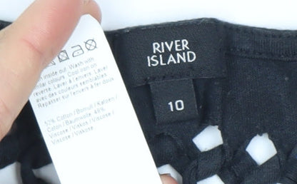 Womens UK Size 10 River Island Black Camisole Tank