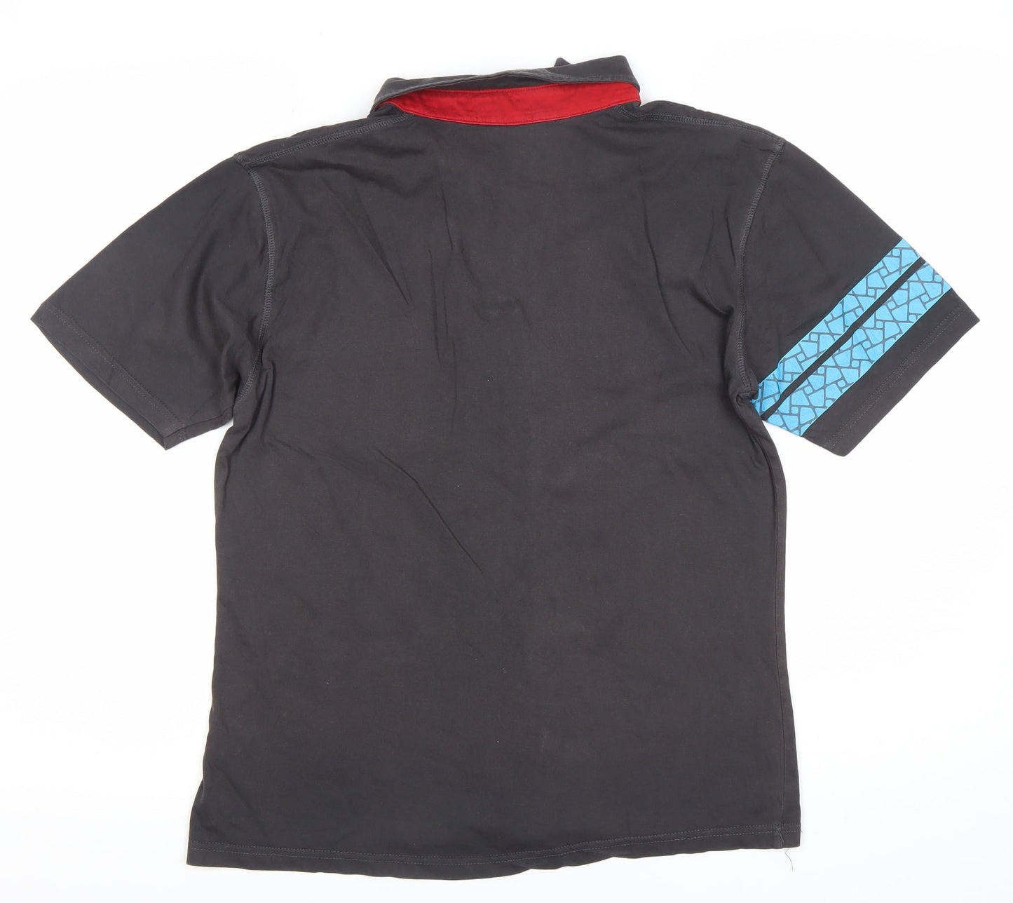 Kleider Men’s Black Polo Shirt L Geometric Pocket Short Sleeve