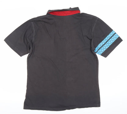 Kleider Men’s Black Polo Shirt L Geometric Pocket Short Sleeve