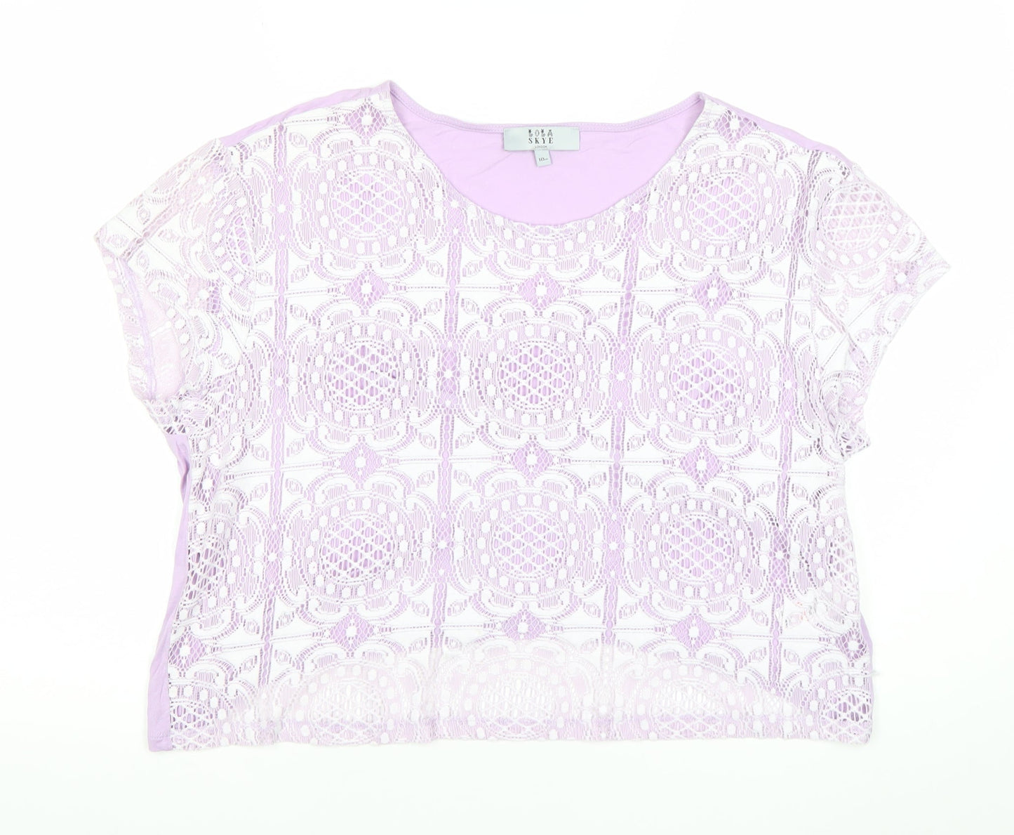 Lola Skye Women’s Purple Lace Cropped Blouse UK 18